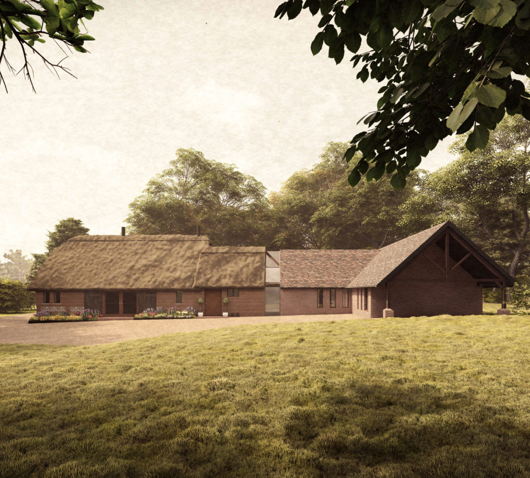 Glazed Link and Thatched Barn – Hampshire 3d visual